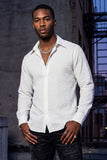 Barabas Wholesale Men's Rhinestones Button Down Long Sleeve Shirts 4BR58 Black