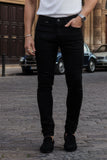 Barabas Men's Skinny Fit Classic Denim Solid Color Jeans 1700 Black