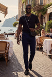 Barabas Men's Skinny Fit Classic Denim Solid Color Jeans 1700 Navy