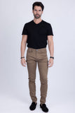 Barabas Men's Skinny Fit Classic Denim Solid Color Jeans 1700 Taupe