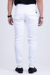 Barabas Men's Skinny Fit Classic Denim Solid Color Jeans 1700 White