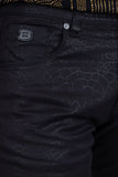 Barabas Men's Stretch Slim Lava Pattern Premium Denim Jeans 1750 Black