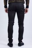 Barabas Men's Stretch Slim Lava Pattern Premium Denim Jeans 1750 Black