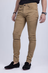 Barabas Men's Stretch Slim Lava Pattern Premium Denim Jeans 1750 Tan