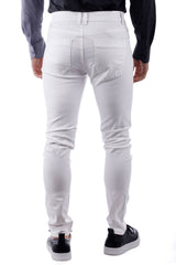 Barabas Men's Wholesale Stretch Slim Lava Pattern Premium Denim Jeans 1750 White