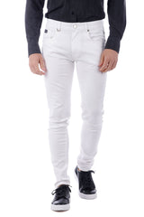 Barabas Men's Wholesale Stretch Slim Lava Pattern Premium Denim Jeans 1750 White