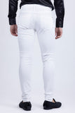 Barabas Men's Stretch Slim Lava Pattern Premium Denim Jeans 1750 White