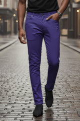BARABAS Men's Shiny Solid Gold Color Chino Pants 2605 Navy
