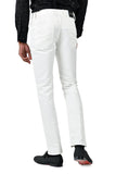 BARABAS Men's Shiny Solid Color White Chino Pants 2605