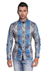 Barabas Wholesale Men El Chapo Blue shirt fantasy 2680