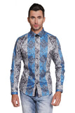 Barabas Wholesale Men El Chapo Blue shirt fantasy 2680