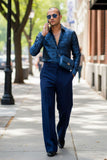 Barabas Wholesale Long Sleeve Floral Men's Button Down Dress Shirts 2B03 Blue