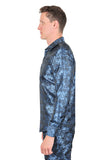 Barabas Wholesale Long Sleeve Floral Men's Button Down Dress Shirts 2B03 Blue