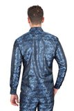 Barabas Wholesale Long Sleeve Floral Men's Button Down Dress Shirts 2B03 Blue