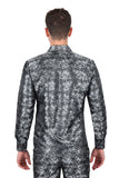 Barabas Wholesale Long Sleeve Floral Men's Button Down Dress Shirts 2B03 Gray