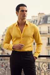 Barabas Wholesale Men's Paisley Long Sleeve Button Down Shirt 2B320 Yellow