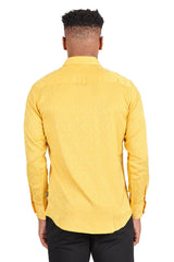 Barabas Wholesale Men's Paisley Long Sleeve Button Down Shirt 2B320 Yellow