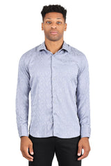 Barabas Wholesale Men's Paisley Long Sleeve Button Down Shirt 2B320 Silver