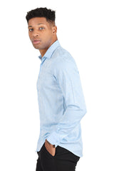 Barabas Wholesale Men's Paisley Long Sleeve Button Down Shirt 2B320 Sky Blue