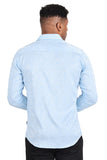 Barabas Wholesale Men's Paisley Long Sleeve Button Down Shirt 2B320 Sky Blue