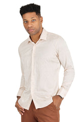 Barabas Wholesale Men's Paisley Long Sleeve Button Down Shirt 2B320 Tan