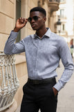 Barabas Wholesale Men's Paisley Long Sleeve Button Down Shirt 2B320 Silver