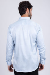 Barabas Wholesale Men's Wood Art Long Sleeve Button Down Shirt 2B321 Sky Blue