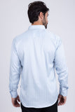 Barabas Wholesale Men's Wood Art Long Sleeve Button Down Shirt 2B321 Sky Blue