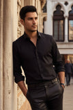 Barabas Wholesale Men's  Premium No Stitches Long Sleeves Shirts 2B400 Black