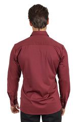 Barabas Wholesale Men's Premium No Stitches Long Sleeves Shirts 2B400 Burgundy