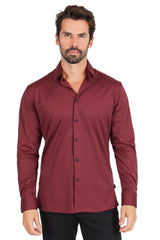 Barabas Wholesale Men's Premium No Stitches Long Sleeves Shirts 2B400 Burgundy