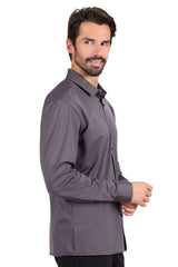 Barabas Wholesale Men's Premium No Stitches Long Sleeves Shirts 2B400 Charcoal