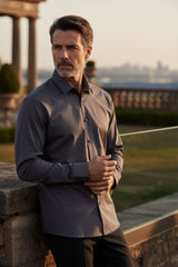 Barabas Wholesale Men's Premium No Stitches Long Sleeves Shirts 2B400 Charcoal
