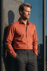 Barabas Wholesale Men's Premium No Stitches Long Sleeves Shirts 2B400 Rust 