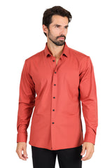 Barabas Wholesale Men's Premium No Stitches Long Sleeves Shirts 2B400 Rust