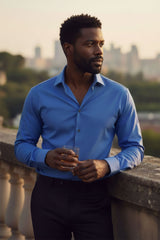 Barabas Wholesale Men's Premium No Stitches Long Sleeves Shirts 2B400 Royal Blue 