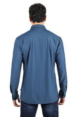 Barabas Men's Premium Solid No Stitches Long Sleeves Shirts 2B403 Teal