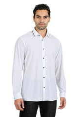 Barabas Wholesale Men's Premium Solid No Stitches Long Sleeves Shirts 2B403 White