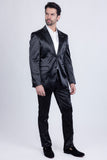 Barabas Wholesale Men's Solid Color Satin Metallic Shine Luxury Blazer 2BL1010 Black