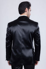 Barabas Wholesale Men's Solid Color Satin Metallic Shine Luxury Blazer 2BL1010 Black