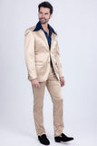 Barabas Wholesale Men's Solid Color Satin Metallic Shine Luxury Blazer 2BL1010 Gold