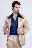 Barabas Wholesale Men's Solid Color Satin Metallic Shine Luxury Blazer 2BL1010 Gold