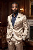 Barabas Wholesale Men's Solid Color Satin Metallic Shine Luxury Blazer 2BL1010 Gold