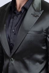 Barabas Wholesale Men's Solid Color Satin Metallic Shine Luxury Blazer 2BL1010 Olive
