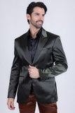 Barabas Wholesale Men's Solid Color Satin Metallic Shine Luxury Blazer 2BL1010 Olive