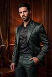 Barabas Wholesale Men's Solid Color Satin Metallic Shine Luxury Blazer 2BL1010 Olive