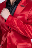 Barabas Wholesale Men's Solid Color Satin Metallic Shine Luxury Blazer 2BL1010 Red