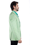 Barabas Wholesale Men's Rhinestone Matte Color Notch Lapel Casual Blazer 2BLR6 green