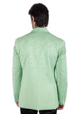 Barabas Wholesale Men's Rhinestone Matte Color Notch Lapel Casual Blazer 2BLR6 green