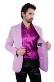 Barabas Wholesale Men's Rhinestone Matte Color Notch Lapel Casual Blazer 2BLR6 purple